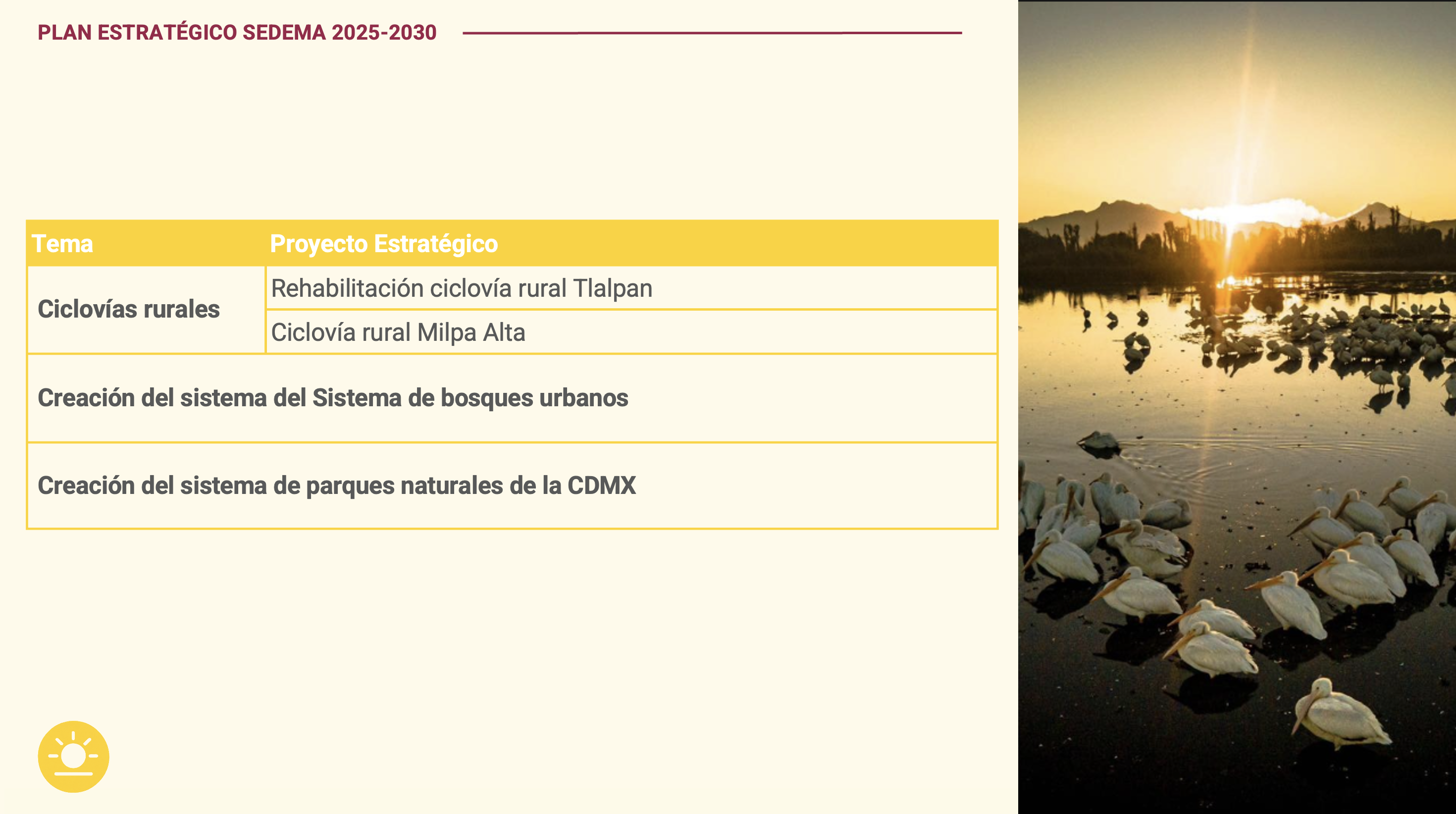 Esquema del eje 7: Ciudad a Cielo Abierto